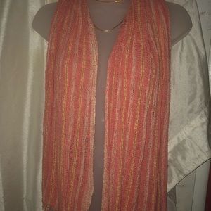 Light orange & yellow scarf.